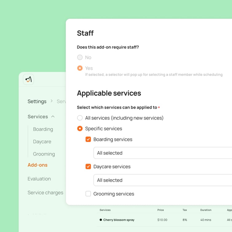 11.19_add-ons to the specific service type