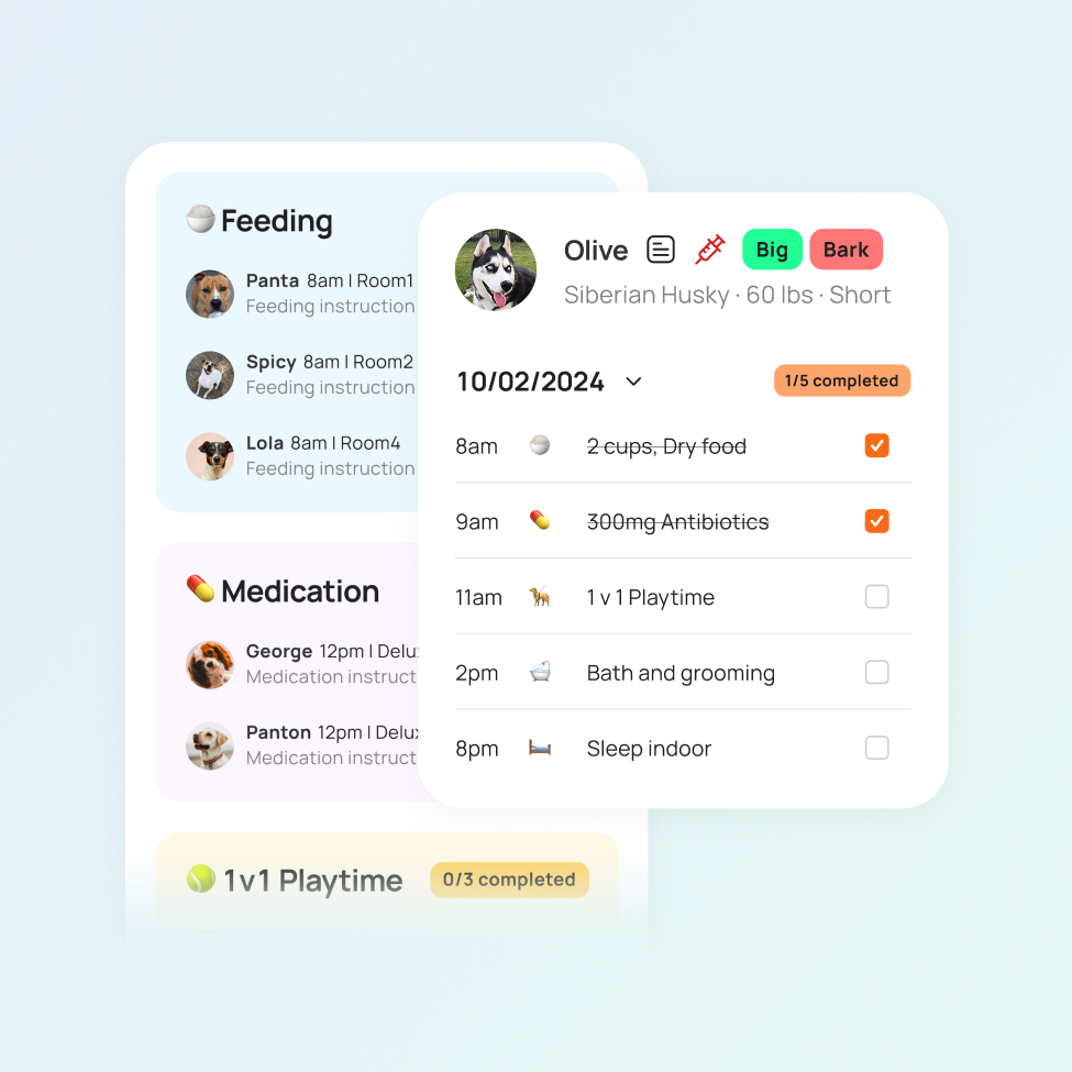 Boarding daycare workflow