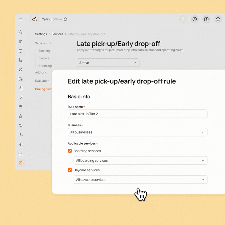 Service-Specific Late Pick-UpEarly Drop-Off Surcharges 